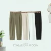 2025 Spring New Women's High Waist Ankle-Length Pleated Pants Wide Leg Crepe 2025 Spring New Women's High Waist Ankle-Length Pleated Pants Wide Leg Crepe image 2