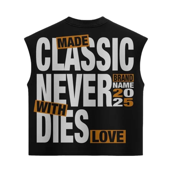 Sleeveless Rhinestone T-Shirt product image for private label streetwear manufacturing, view 5