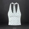 2025 Summer New Fashion Style Women's Slim Backless Polka Dot Printed Halter image 3