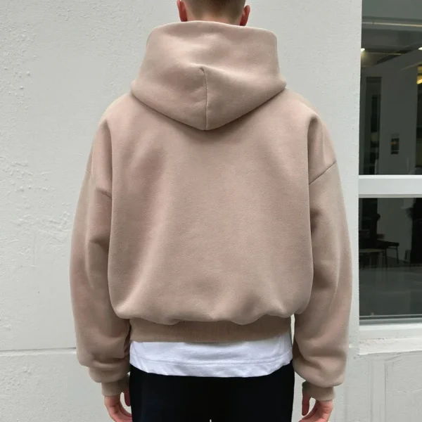 Wholesale Quality 500Gsm Plain Heavyweight Blank Men's Hoody Oversized Customize Pullover Wholesale Quality 500Gsm Plain Heavyweight Blank Men's Hoody Oversized Customize Pullover image 3