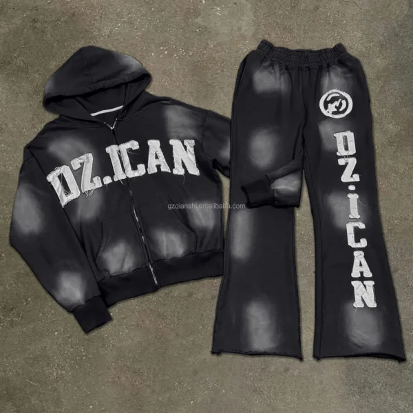 Acid Wash Hooded Sweatsuit | StitchQuote image 03 Acid Wash Hooded Sweatsuit product image 3