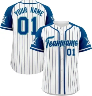 Custom Team Name Classic Color Blocked Design Baseball Shirt Jersey Button Fly image 1