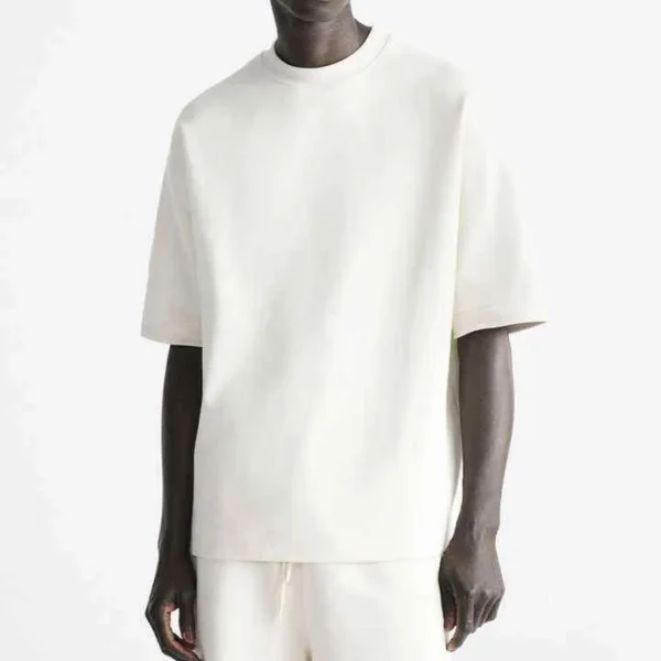 Blank Heavyweight Drop Shoulder T-Shirt sample for premium basics and casualwear manufacturing