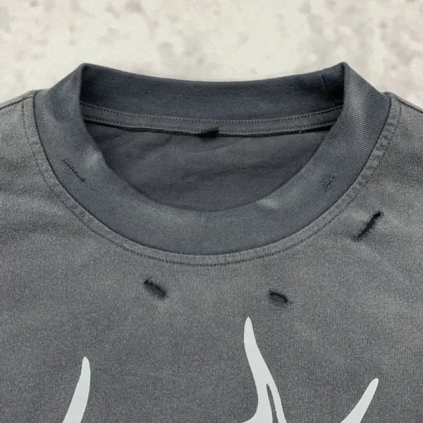 Custom Screen Print Men Boxy T Shirt 300gsm Cotton Washed Tshirt Streetwear Custom Screen Print Men Boxy T Shirt 300gsm Cotton Washed Tshirt Streetwear image 5