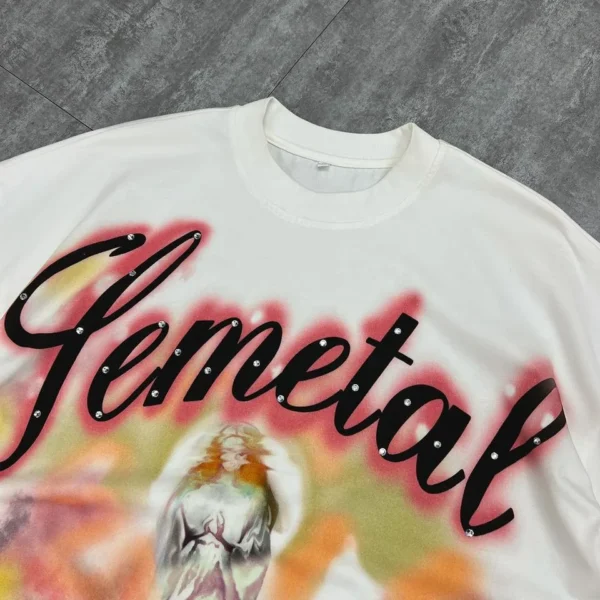 Heavyweight Drop Shoulder Graphic T-Shirt product image for private label streetwear manufacturing, view 4