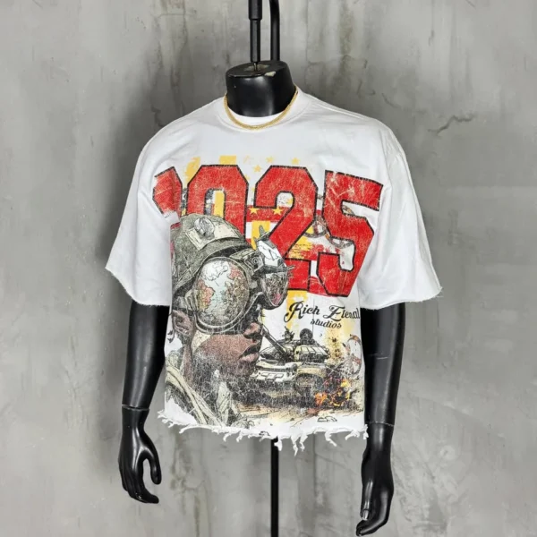 Custom High Quality Cotton Vintage Acid Wash Boxy Graphics Cropped T Shirt Custom High Quality Cotton Vintage Acid Wash Boxy Graphics Cropped T Shirt image 3