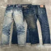 Custom High Quality Vintage Wash Boot Cut Jeans Hip Hop Hip image 1