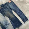 Custom High Quality Vintage Wash Boot Cut Jeans Hip Hop Hip image 4