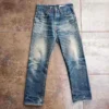 Custom High Quality Vintage Wash Cotton Distressed Raw Indigo Japanese Selvedge Custom High Quality Vintage Wash Cotton Distressed Raw Indigo Japanese Selvedge image 1