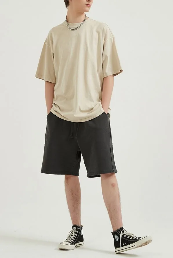 Vintage Wash Embroidered T-Shirt product image for private label streetwear manufacturing, view 2