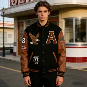 Chenille Varsity Jacket image 01 | StitchQuote Chenille Varsity Jacket product image for private label streetwear manufacturing