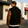 Chenille Varsity Jacket product image for private label streetwear manufacturing, view 3