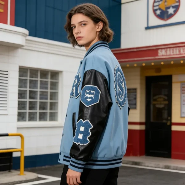 Streetwear Varsity Jacket product image for private label streetwear manufacturing, view 2