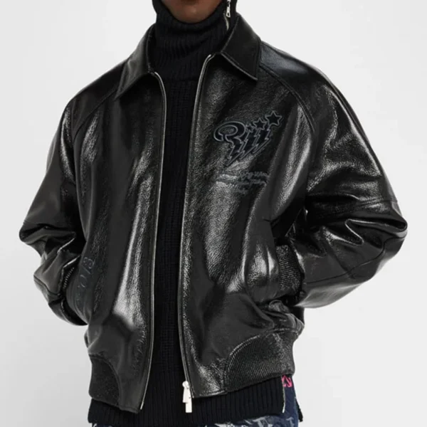 PU Leather Bomber Jacket product image for private label streetwear manufacturing