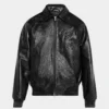 PU Leather Bomber Jacket product image for private label streetwear manufacturing, view 2