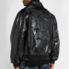 PU Leather Bomber Jacket product image for private label streetwear manufacturing, view 3