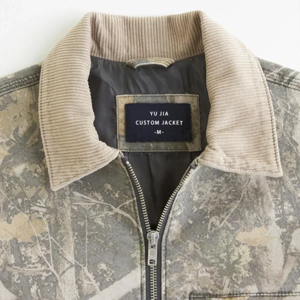 Oversized Zip Up Bomber Jacket product image for private label streetwear manufacturing, view 2