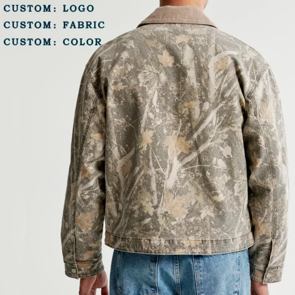 Oversized Zip Up Bomber Jacket product image for private label streetwear manufacturing, view 4