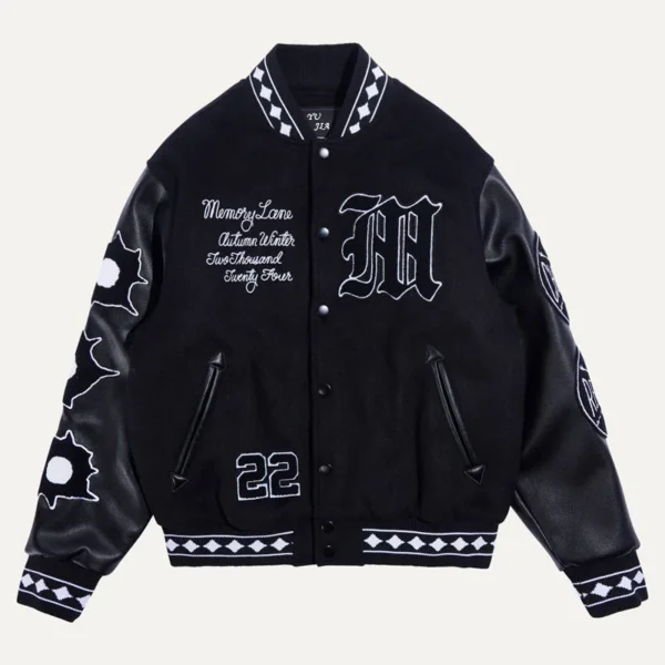 Plus Size Varsity Jacket product image for private label streetwear manufacturing, view 4