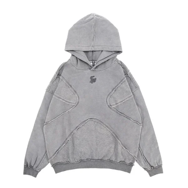 Stonewashed French Terry Hoodie product image for private label streetwear manufacturing, view 3