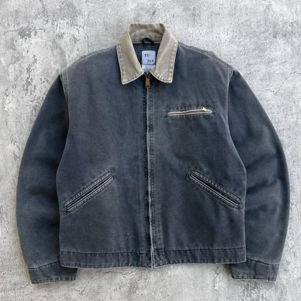 Vintage Zip Up Work Jacket image 04 | StitchQuote Vintage Zip Up Work Jacket product image for private label apparel manufacturing, view 4