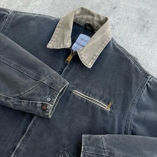 Vintage Zip Up Work Jacket image 06 | StitchQuote Vintage Zip Up Work Jacket product image for private label apparel manufacturing, view 6