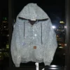 Rhinestone Zip Denim Jacket product image 1