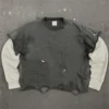 Custom Vintage Distressed Acid Washed Long Sleeve t Shirt Unisex Double Custom Vintage Distressed Acid Washed Long Sleeve t Shirt Unisex Double image 1