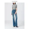 Custom Women's Straight High Waist Jeans Denim Pants Breathable Quick Dry Casual image 2