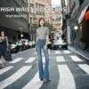 Custom Women's Straight High Waist Jeans Denim Pants Breathable Quick Dry Casual image 3