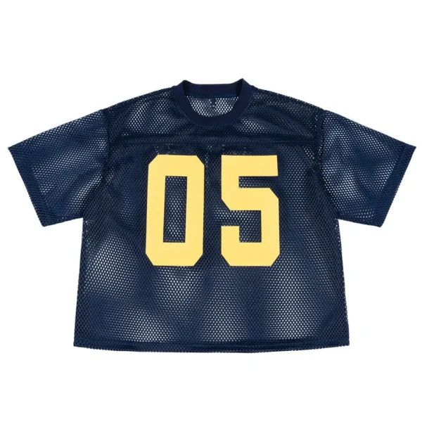 Customized Summer 100% Polyester Mesh Hollow Design Rugby Jersey Digitally Printed Sports product image for private label apparel manufacturing, view 5