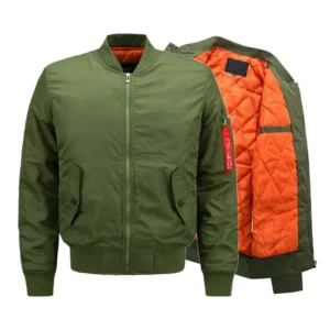 Blank Zip Up Bomber Jacket product image for private label streetwear manufacturing