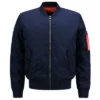 Blank Zip Up Bomber Jacket product image for private label streetwear manufacturing, view 2