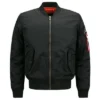Blank Zip Up Bomber Jacket product image for private label streetwear manufacturing, view 3