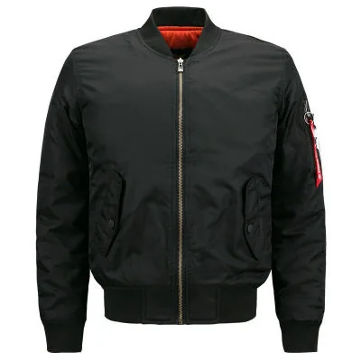 Blank Zip Up Bomber Jacket product image for private label streetwear manufacturing, view 3