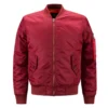 Blank Zip Up Bomber Jacket product image for private label streetwear manufacturing, view 4