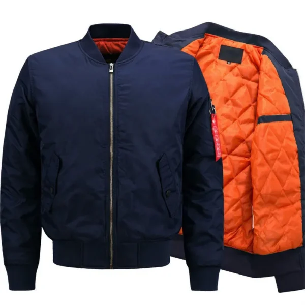 Blank Zip Up Bomber Jacket product image for private label streetwear manufacturing, view 6