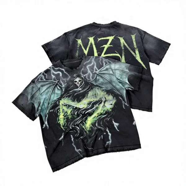 Designs Custom Men's Streetwear with Vintage Distressed Stone-washed Print T-shirts Made Designs Custom Men's Streetwear with Vintage Distressed Stone-washed Print T-shirts Made image 1