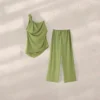 Elastico Casual Autumn Style Mid Waist Breathable Garment Dyed Straight 100% Polyester image 2