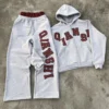 Wholesale Embroidered Jogger Sweatsuits Double Waisted Sweatpants and Hoodies Set Custom Oversized Wholesale Embroidered Jogger Sweatsuits Double Waisted Sweatpants and Hoodies Set Custom Oversized image 1