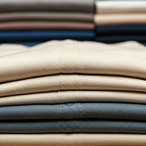 Premium casualwear garments showing cotton fabric texture and sewing quality