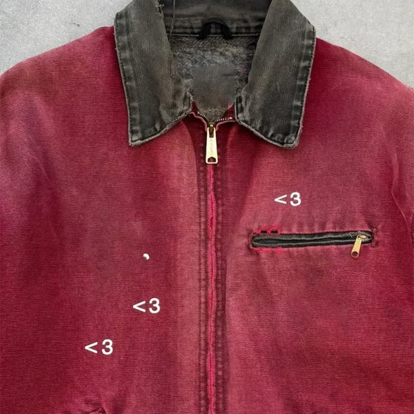 Fashion 2025 Oversized French Men's Jacket 500g Acid-Washed Denim Vintage Patchwork Fashion 2025 Oversized French Men's Jacket 500g Acid-Washed Denim Vintage Patchwork image 3
