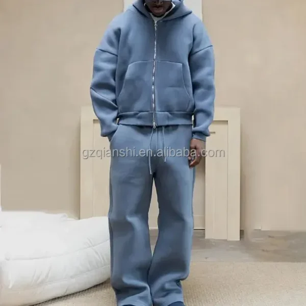Baggy logo Unisex Sweatsuit Blank Winter Tracksuit for Men Hoodie and Sweatpants Baggy logo Unisex Sweatsuit Blank Winter Tracksuit for Men Hoodie and Sweatpants image 1