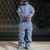 Baggy logo Unisex Sweatsuit Blank Winter Tracksuit for Men Hoodie and Sweatpants Baggy logo Unisex Sweatsuit Blank Winter Tracksuit for Men Hoodie and Sweatpants image 4