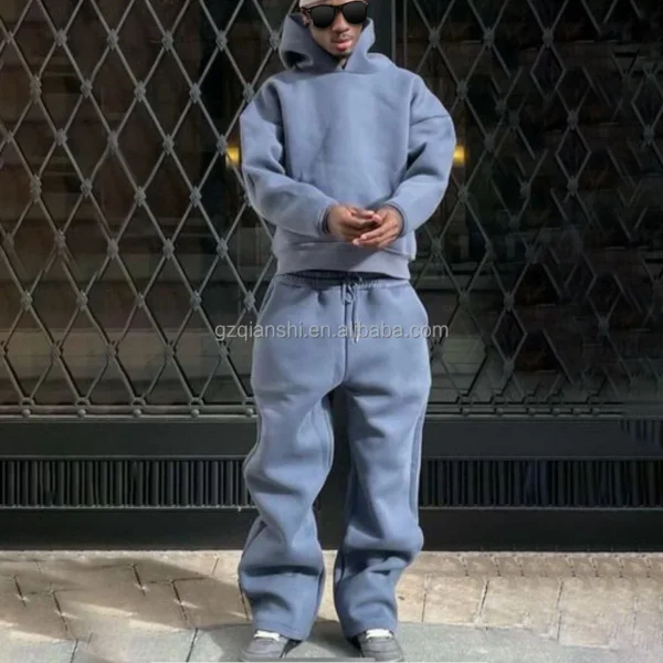 Baggy logo Unisex Sweatsuit Blank Winter Tracksuit for Men Hoodie and Sweatpants Baggy logo Unisex Sweatsuit Blank Winter Tracksuit for Men Hoodie and Sweatpants image 4
