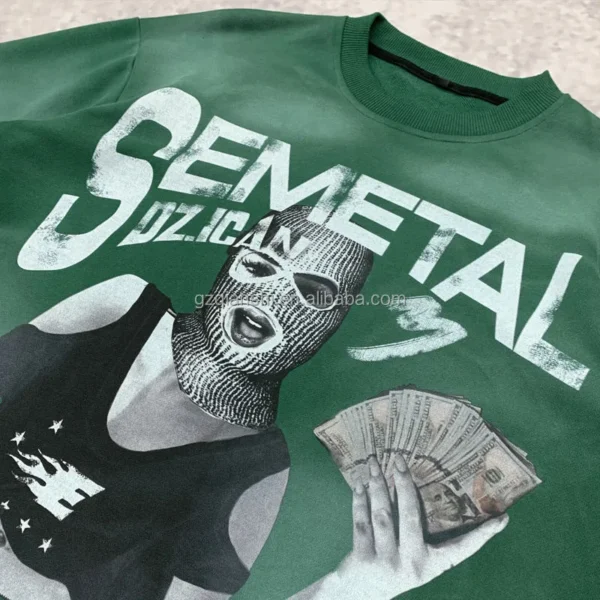 Cotton French Terry Drop Shoulder Oversized Screen Print Heavyweight Graphic T-shirt Cropped Cotton French Terry Drop Shoulder Oversized Screen Print Heavyweight Graphic T-shirt Cropped image 4
