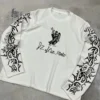 Custom Dtg Screen Print Graphic T-shirt White Thermal Long Sleeved Shirt for Custom Dtg Screen Print Graphic T-shirt White Thermal Long Sleeved Shirt for image 2