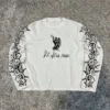 Custom Dtg Screen Print Graphic T-shirt White Thermal Long Sleeved Shirt for Custom Dtg Screen Print Graphic T-shirt White Thermal Long Sleeved Shirt for image 3