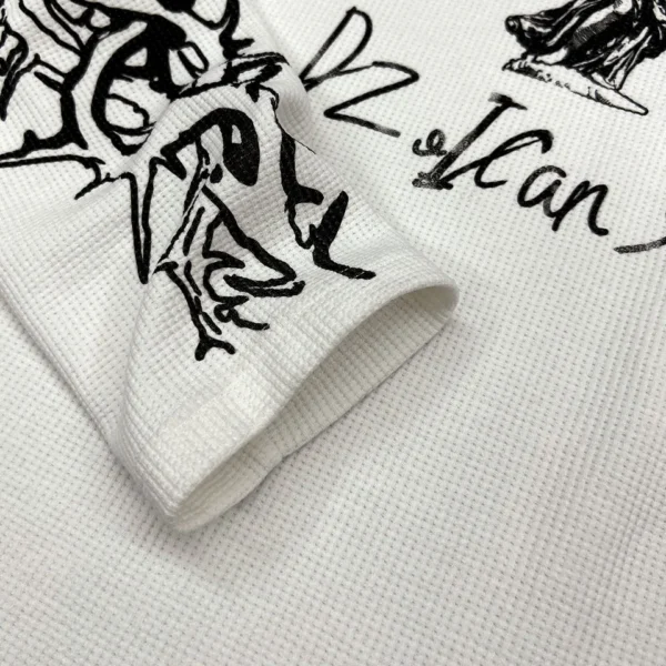 Custom Dtg Screen Print Graphic T-shirt White Thermal Long Sleeved Shirt for Custom Dtg Screen Print Graphic T-shirt White Thermal Long Sleeved Shirt for image 4