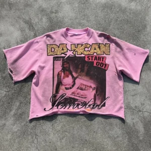 Heavyweight Cotton Boxy Cropped T-Shirts Custom Graphic Rhinestone Oversized Shirt Vintage Distressed Heavyweight Cotton Boxy Cropped T-Shirts Custom Graphic Rhinestone Oversized Shirt Vintage Distressed image 1